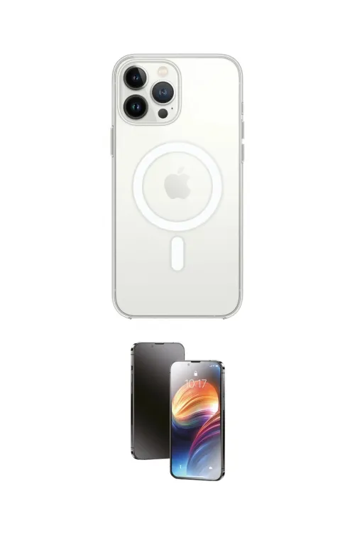 ieg™ iPhone 15 Pro Kılıf Ahenk Yansıma Prime - Siyah 3D Antistatik Mat Seramik Nano Ekran Koruyucu