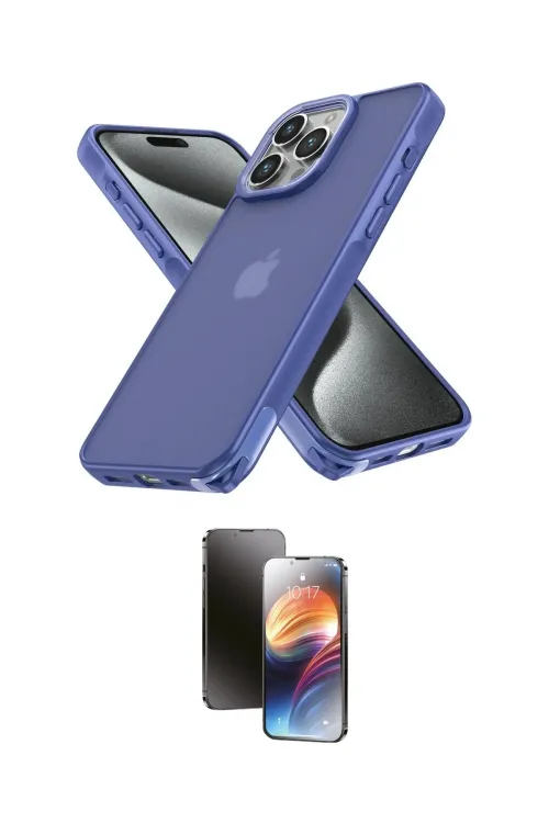 ieg™ iPhone 15 Pro Kılıf Atlas Form - Siyah 3D Antistatik Mat Seramik Nano Ekran Koruyucu
