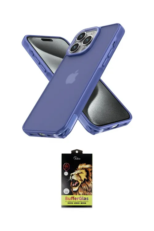ieg™ iPhone 15 Pro Kılıf Atlas Form - Siyah Buffer Cam Ekran Koruyucu