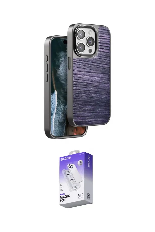 ieg™ iPhone 15 Pro Kılıf Atlas Minimal Özel Seri - Siyah Bilvis 5in1 3D Magic Cam Ekran Koruyucu