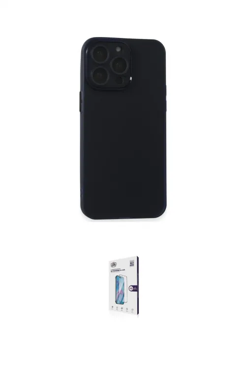 ieg™ iPhone 15 Pro Kılıf Atlas Minimal Prime - Siyah Bilvis 0.18mm Plus Cam Ekran Koruyucu