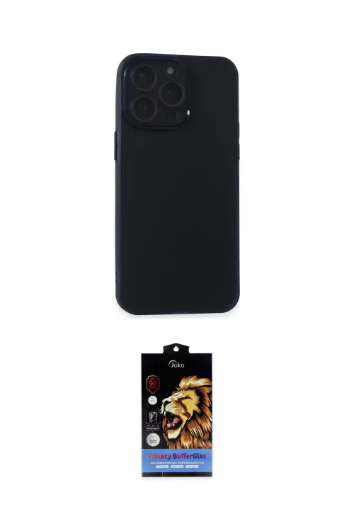ieg™ iPhone 15 Pro Kılıf Atlas Minimal Prime - Siyah Buffer Hayalet Cam Ekran Koruyucu