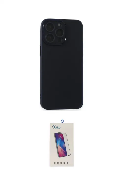 ieg™ iPhone 15 Pro Kılıf Atlas Minimal Prime - Siyah Joko 5D Cam