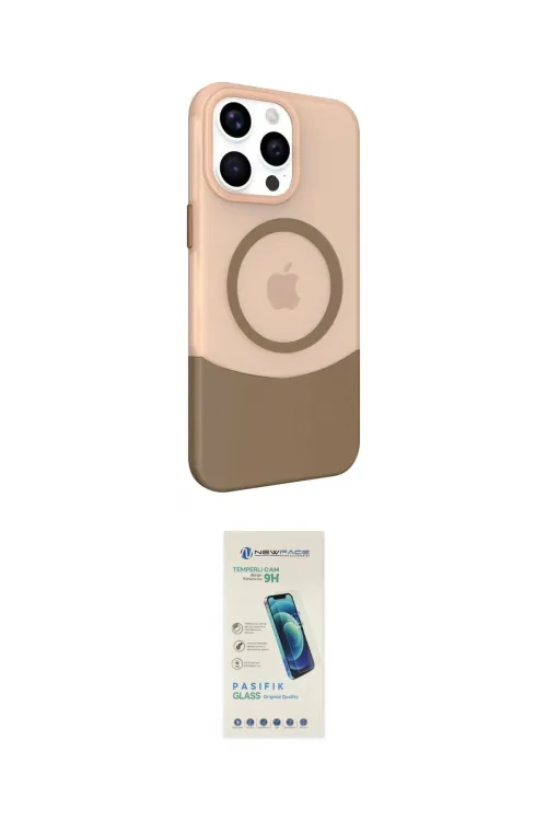 ieg™ iPhone 15 Pro Kılıf Çekirdek Asil Özel Seri - Şeffaf Pasifik Cam Ekran Koruyucu