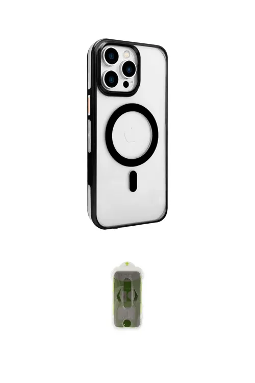ieg™ iPhone 15 Pro Kılıf Doruk Doku Özel Seri - Siyah Joko Magic 5D Hayalet Cam