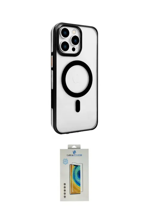ieg™ iPhone 15 Pro Kılıf Doruk Doku Özel Seri - Siyah Polymer Nano Ekran Koruyucu