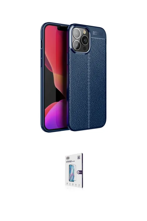 ieg™ iPhone 15 Pro Kılıf Doruk Klasik Özel Seri - Siyah Bilvis 0.18mm Plus Cam Ekran Koruyucu