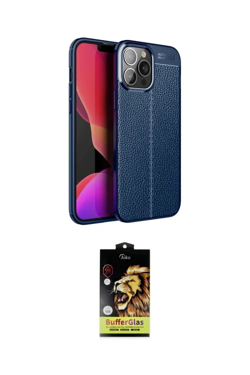 ieg™ iPhone 15 Pro Kılıf Doruk Klasik Özel Seri - Siyah Buffer Cam Ekran Koruyucu