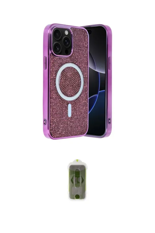 ieg™ iPhone 15 Pro Kılıf Eksen Çizgi - Siyah Joko Magic 5D Hayalet Cam