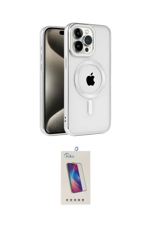 ieg™ iPhone 15 Pro Kılıf Eksen Form Koleksiyonu - Siyah Joko 5D Cam
