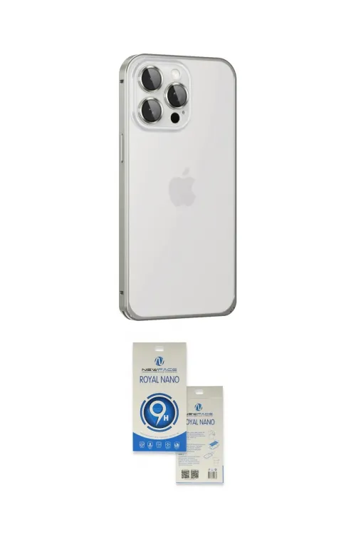 ieg™ iPhone 15 Pro Kılıf Eksen Form Serisi - Şeffaf Royal Nano Ekran Koruyucu