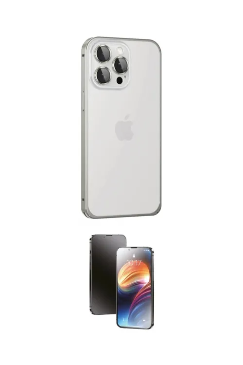 ieg™ iPhone 15 Pro Kılıf Eksen Form Serisi - Siyah 3D Antistatik Mat Seramik Nano Ekran Koruyucu