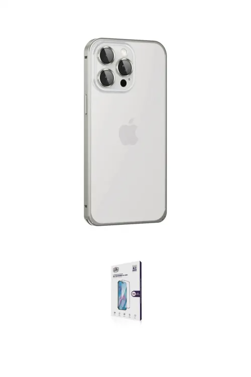 ieg™ iPhone 15 Pro Kılıf Eksen Form Serisi - Siyah Bilvis 0.18mm Plus Cam Ekran Koruyucu