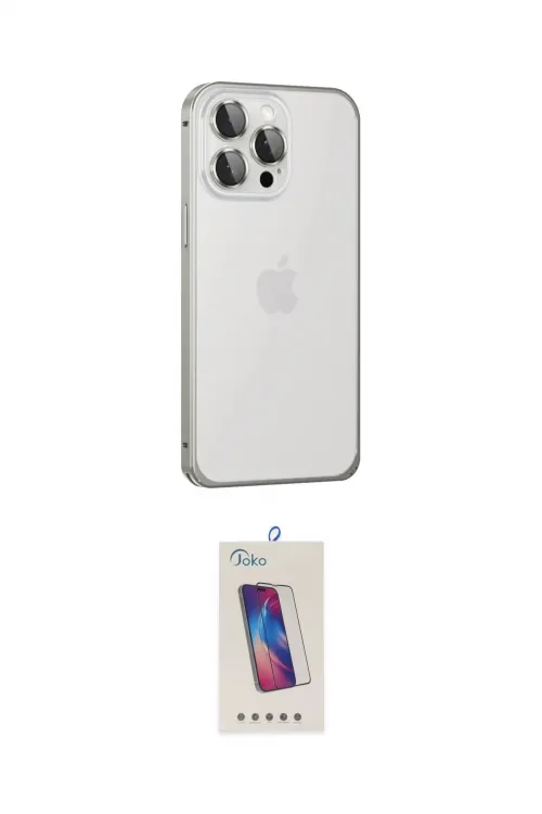 ieg™ iPhone 15 Pro Kılıf Eksen Form Serisi - Siyah Joko 5D Cam