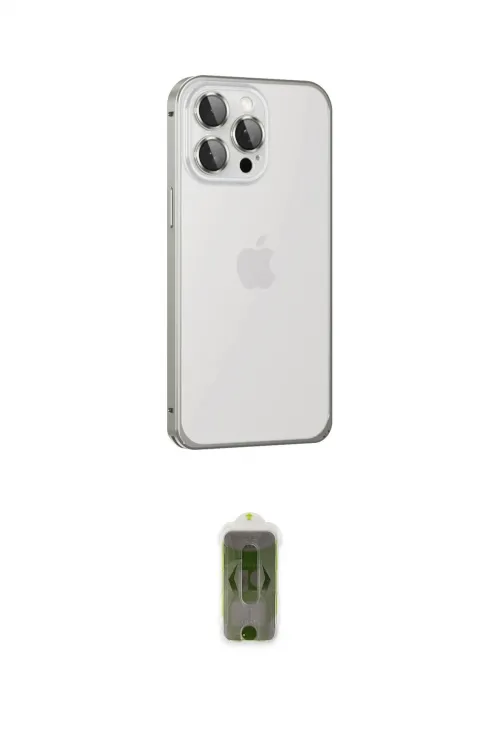 ieg™ iPhone 15 Pro Kılıf Eksen Form Serisi - Siyah Joko Magic 5D Hayalet Cam