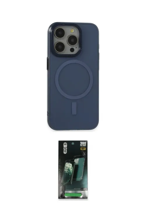 ieg™ iPhone 15 Pro Kılıf Eksen Işık Prime - Şeffaf 360 Full Body Arka Koruyucu