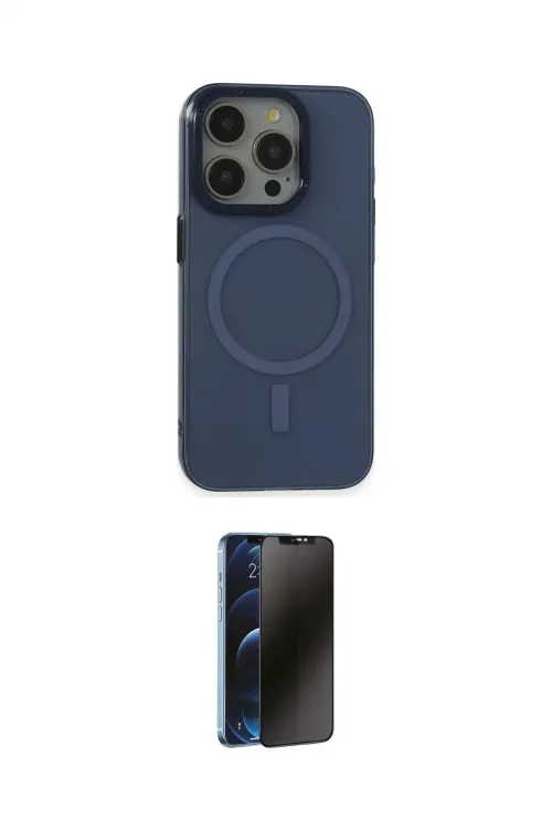 ieg™ iPhone 15 Pro Kılıf Eksen Işık Prime - Siyah 3D Antistatik Hayalet Cam Ekran Koruyucu