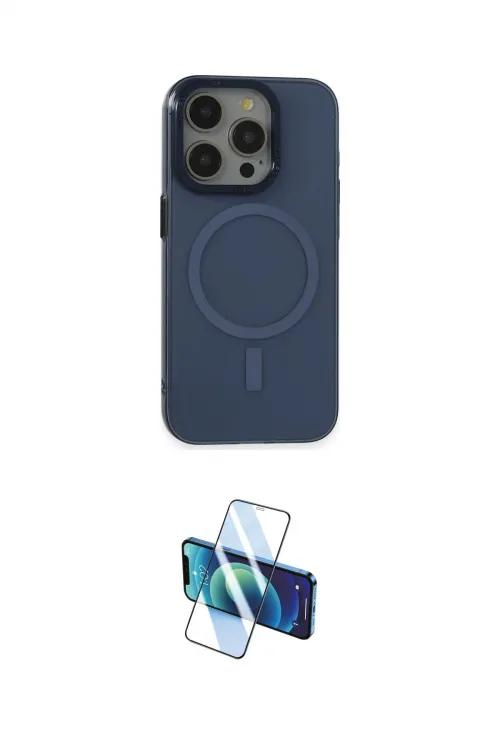 ieg™ iPhone 15 Pro Kılıf Eksen Işık Prime - Siyah 3D Antistatik Seramik Nano Ekran Koruyucu