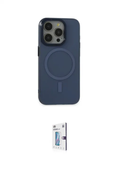 ieg™ iPhone 15 Pro Kılıf Eksen Işık Prime - Siyah Bilvis 0.18mm Plus Cam Ekran Koruyucu