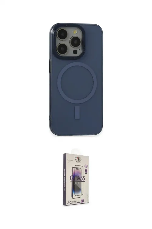 ieg™ iPhone 15 Pro Kılıf Eksen Işık Prime - Siyah Bilvis 3D Cam Ekran Koruyucu