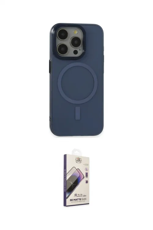 ieg™ iPhone 15 Pro Kılıf Eksen Işık Prime - Siyah Bilvis 3D Mat Cam Ekran Koruyucu