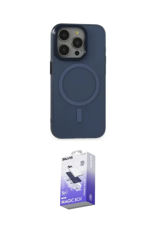 ieg™ iPhone 15 Pro Kılıf Eksen Işık Prime - Siyah Bilvis 5in1 5D Magic Hayalet Cam Ekran Koruyucu