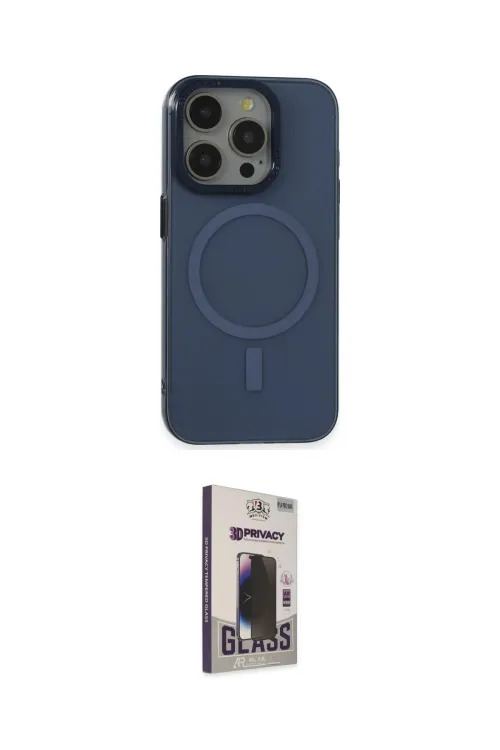 ieg™ iPhone 15 Pro Kılıf Eksen Işık Prime - Siyah Bilvis Hayalet Cam Ekran Koruyucu