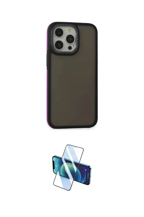 ieg™ iPhone 15 Pro Kılıf Eksen Işık - Siyah 3D Antistatik Seramik Nano Ekran Koruyucu
