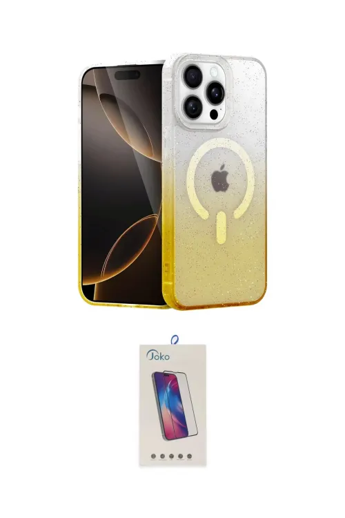 ieg™ iPhone 15 Pro Kılıf Eksen Minimal Özel Seri - Siyah Joko 5D Cam