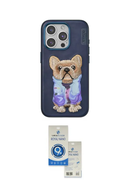 ieg™ iPhone 15 Pro Kılıf İz Minimal Koleksiyonu - Şeffaf Royal Nano Ekran Koruyucu