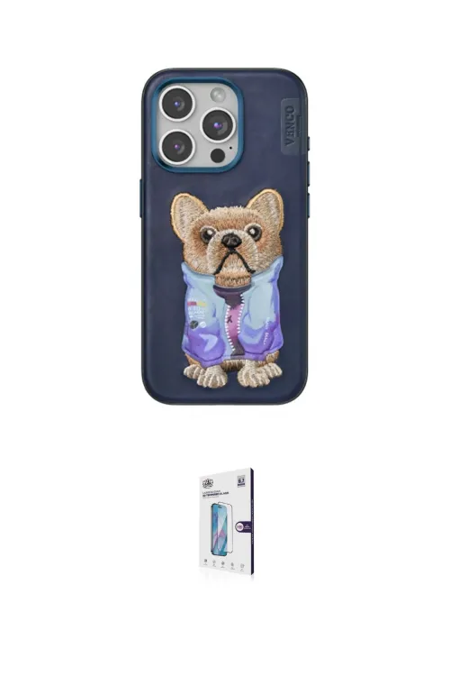 ieg™ iPhone 15 Pro Kılıf İz Minimal Koleksiyonu - Siyah Bilvis 0.18mm Plus Cam Ekran Koruyucu