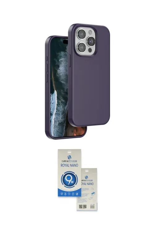 ieg™ iPhone 15 Pro Kılıf Kıvılcım Çizgi Serisi - Şeffaf Royal Nano Ekran Koruyucu
