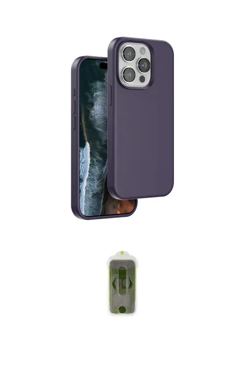ieg™ iPhone 15 Pro Kılıf Kıvılcım Çizgi Serisi - Siyah Joko Magic 5D Hayalet Cam