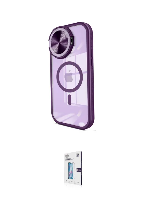 ieg™ iPhone 15 Pro Kılıf Kıvılcım Modern Koleksiyonu - Siyah Bilvis 0.18mm Plus Cam Ekran Koruyucu