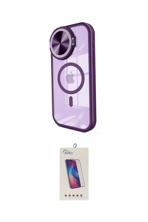 ieg™ iPhone 15 Pro Kılıf Kıvılcım Modern Koleksiyonu - Siyah Joko 5D Cam