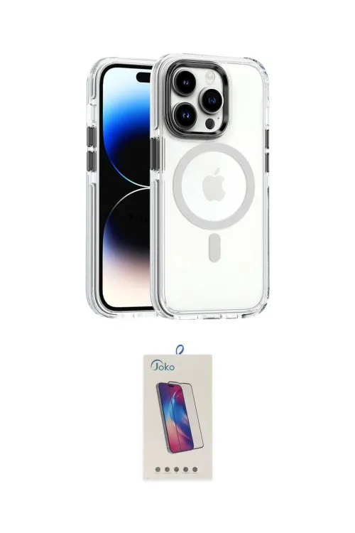 ieg™ iPhone 15 Pro Kılıf Kozmos Doku Koleksiyonu - Siyah Joko 5D Cam