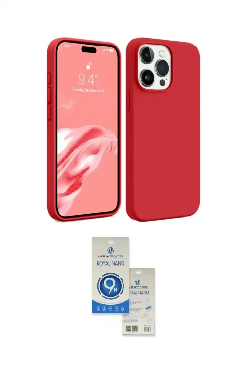 ieg™ iPhone 15 Pro Kılıf Kozmos Yansıma Özel Seri - Şeffaf Royal Nano Ekran Koruyucu