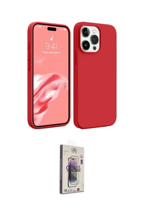 ieg™ iPhone 15 Pro Kılıf Kozmos Yansıma Özel Seri - Siyah Bilvis 3D Cam Ekran Koruyucu