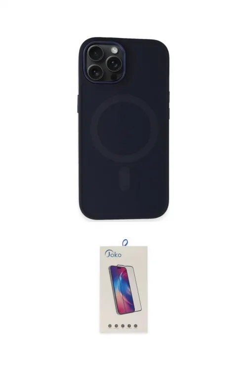ieg™ iPhone 15 Pro Kılıf Kutup Serisi - Siyah Joko 5D Cam