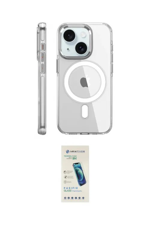 ieg™ iPhone 15 Pro Kılıf Nova Doku - Şeffaf Pasifik Cam Ekran Koruyucu