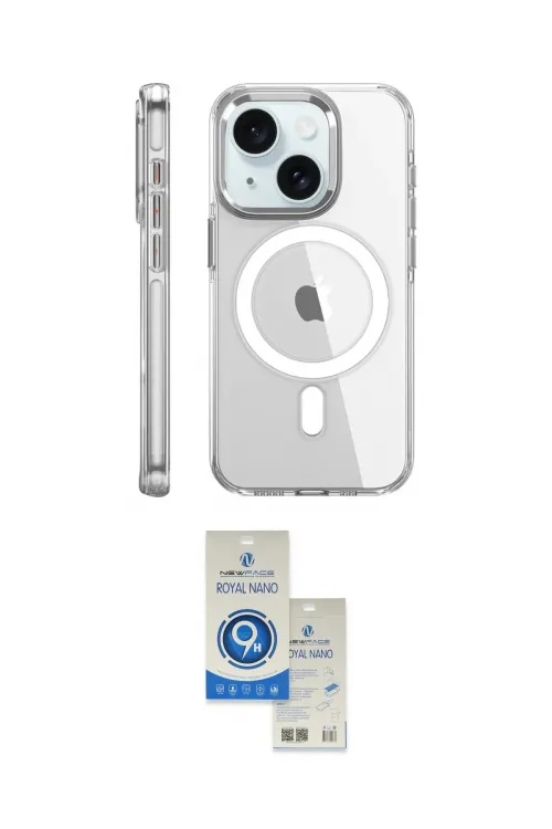 ieg™ iPhone 15 Pro Kılıf Nova Doku - Şeffaf Royal Nano Ekran Koruyucu