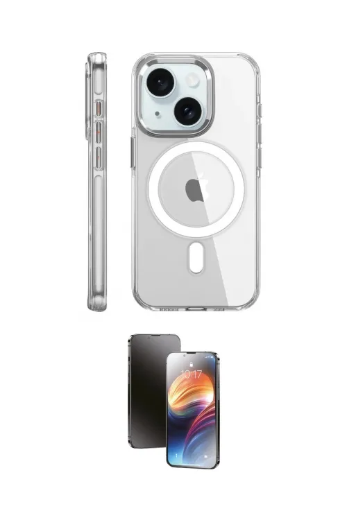 ieg™ iPhone 15 Pro Kılıf Nova Doku - Siyah 3D Antistatik Mat Seramik Nano Ekran Koruyucu