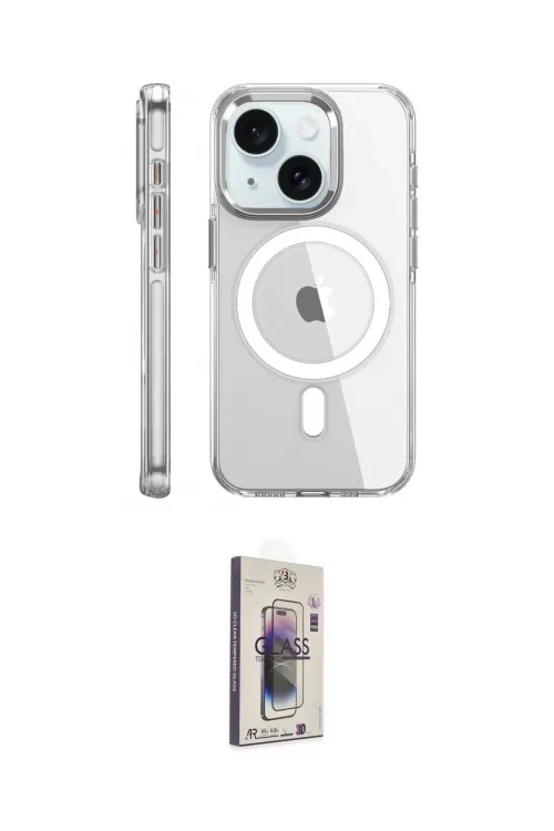 ieg™ iPhone 15 Pro Kılıf Nova Doku - Siyah Bilvis 3D Cam Ekran Koruyucu