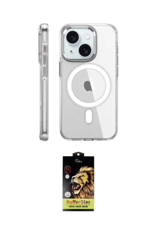ieg™ iPhone 15 Pro Kılıf Nova Doku - Siyah Buffer Cam Ekran Koruyucu