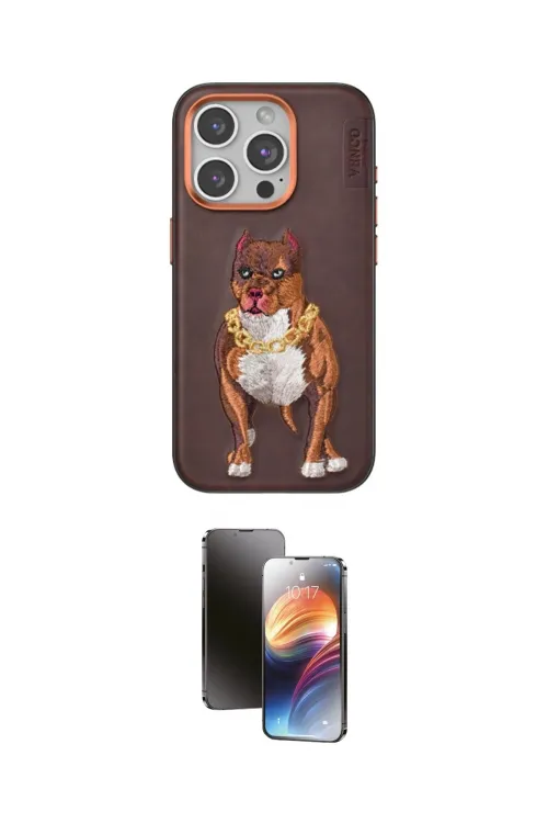 ieg™ iPhone 15 Pro Kılıf Nova Form Koleksiyonu - Siyah 3D Antistatik Mat Seramik Nano Ekran Koruyucu