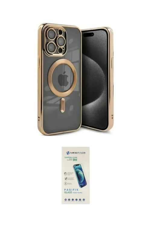 ieg™ iPhone 15 Pro Kılıf Nova Işık Özel Seri - Şeffaf Pasifik Cam Ekran Koruyucu