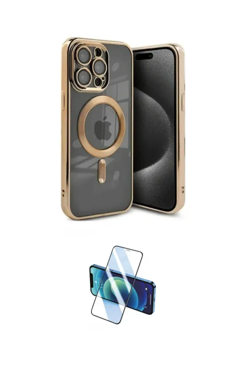 ieg™ iPhone 15 Pro Kılıf Nova Işık Özel Seri - Siyah 3D Antistatik Cam Ekran Koruyucu