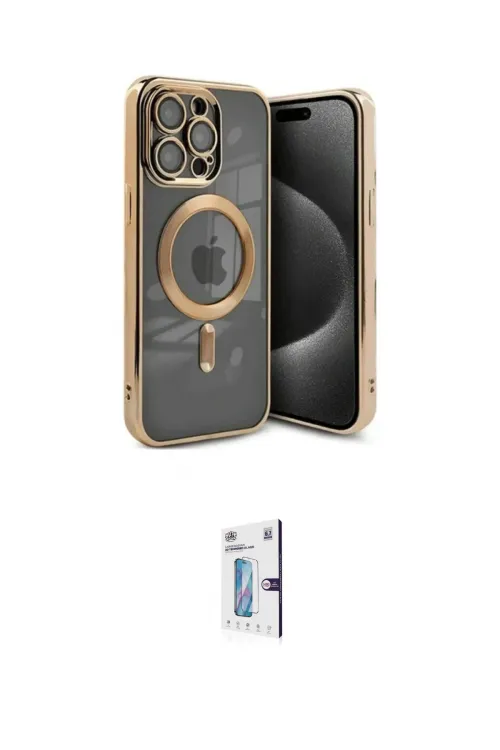 ieg™ iPhone 15 Pro Kılıf Nova Işık Özel Seri - Siyah Bilvis 0.18mm Plus Cam Ekran Koruyucu