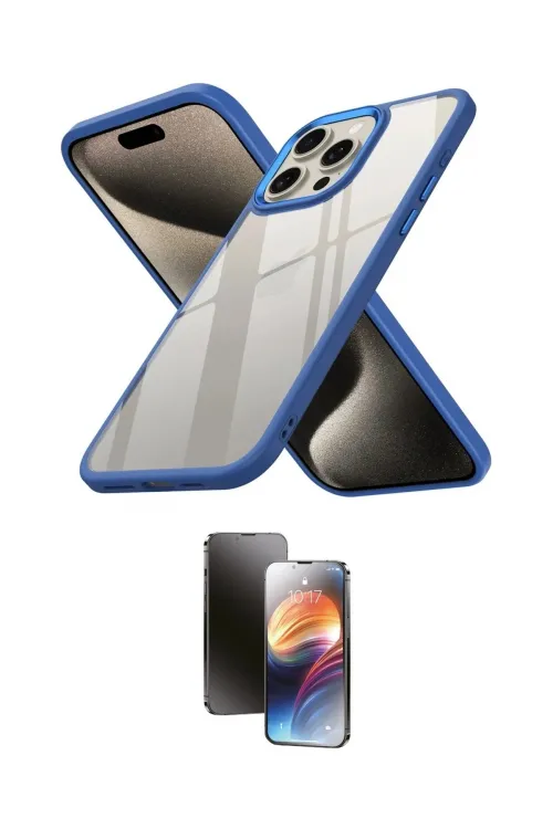 ieg™ iPhone 15 Pro Kılıf Nova Işık Serisi - Siyah 3D Antistatik Mat Seramik Nano Ekran Koruyucu