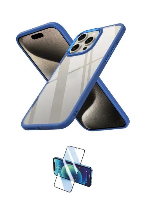 ieg™ iPhone 15 Pro Kılıf Nova Işık Serisi - Siyah 3D Antistatik Seramik Nano Ekran Koruyucu